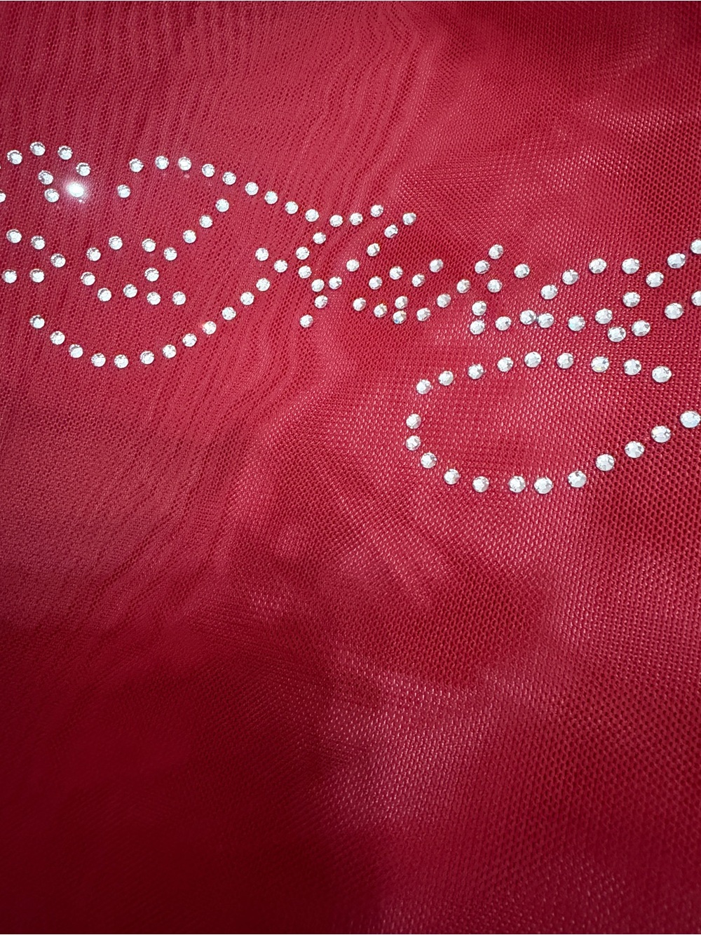 Ed Hardy red mesh cover-up beach skirt set XL rose tattoo rhinestone Y2K NWT - Picture 8 of 8